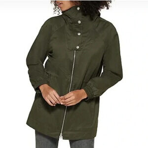 Levi’s Army Green Cinch Waist Lightweight Hooded Jacket